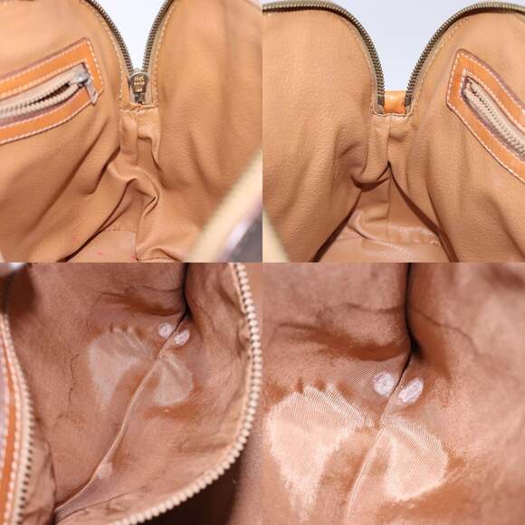 CELINE Macadam Canvas Hand Bag Pvc Leather Brown Gold - Picture 12 of 13